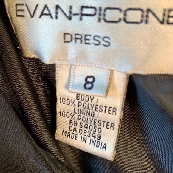 BLACK EVAN PICONE SLEEVELESS BEADED SHEATH SIZE 8 - Picture 6 of 9